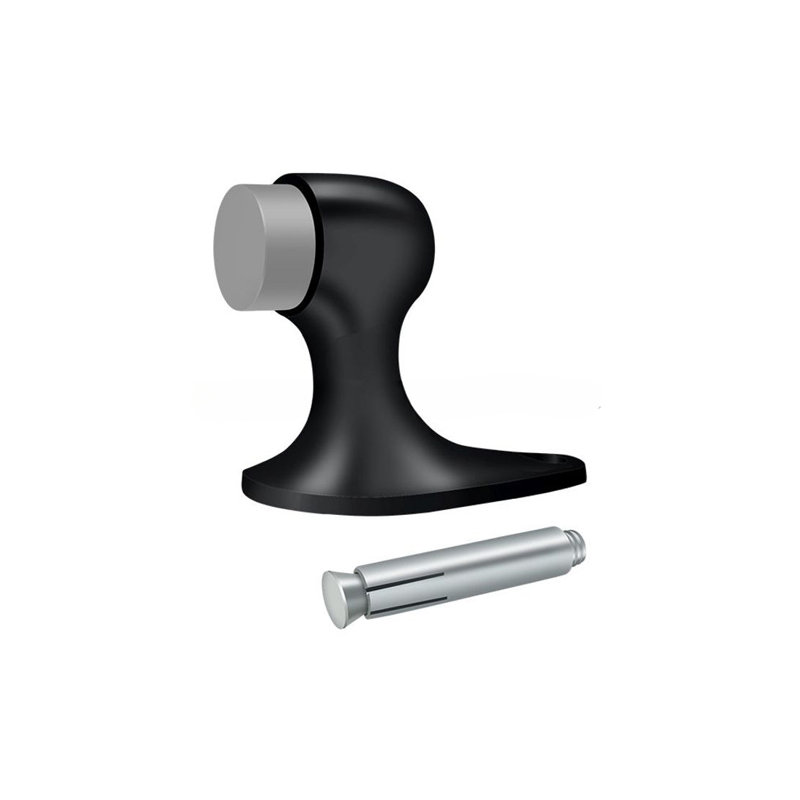 Deltana FDB218U15 Floor Door Bumper 2-1/8", Solid Brass in Brushed Nickel, Paint Black