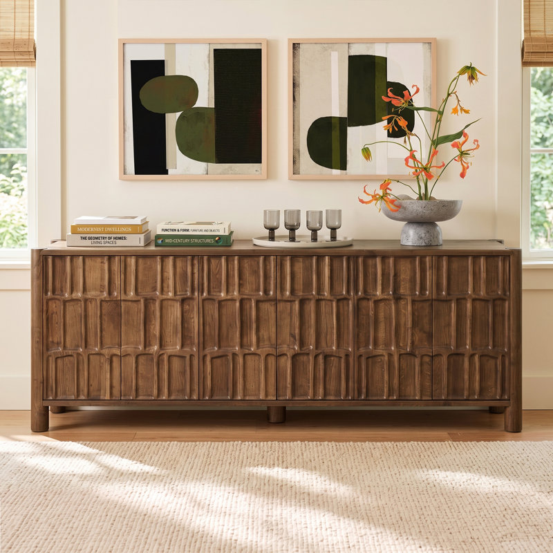 Junie 98'' Solid Wood Sideboard, Brown