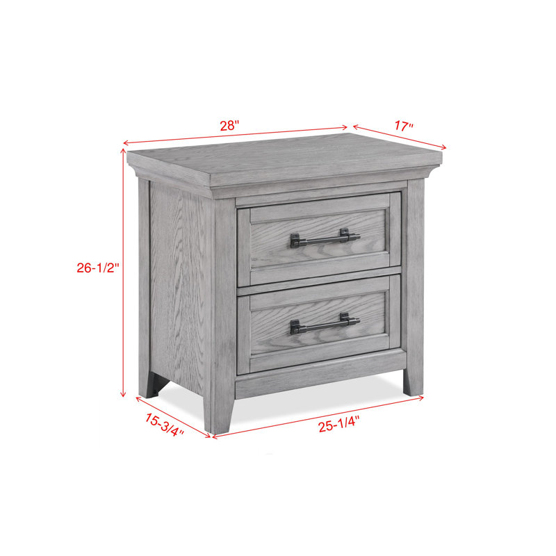 Ensemble de chambre à coucher Imir Katya, 4 Pieces: Chest, Bed, 2 Nightstand, Très grand