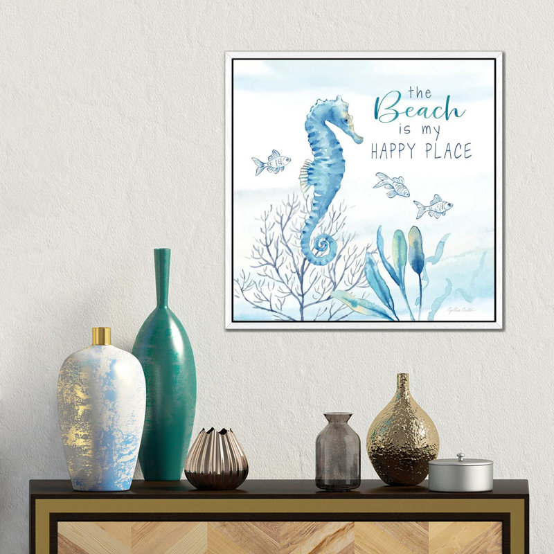 Great Blue Sea XIX by Cynthia Coulter - Floater Frame Gallery-Wrapped Canvas Giclée on Canvas, 45.72 cm H x 45.72 cm W, White
