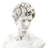 DAVID BUST 59cm White Stone Effect