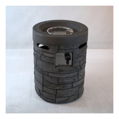 32000 BTU, CSA Certification Diameter 20 Inch Round Outdoor Gas Fire Pit,Contain 2.5kg Lava Stone And Rainproof Cover,Magnesium Oxide Cultured Stone Surface Finished,, More Suitable for Outdoor Garden