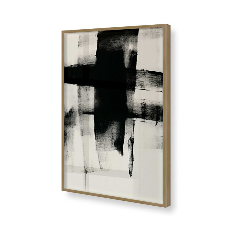 Charcoal Whisper I Print, Brushed Gold Framed, 17.25" H x 13.25" W