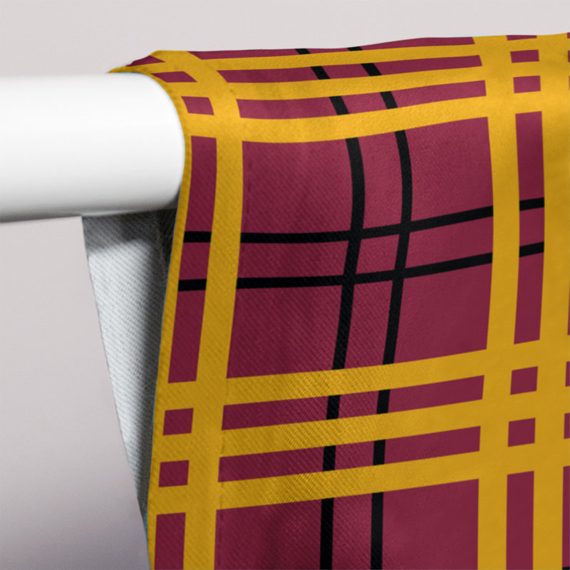 Sheer Curtain Single Panel, Yellow/Red/Black