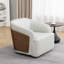 Fauteuil demi-tonneau pivotant en cuir véritable-791620149
