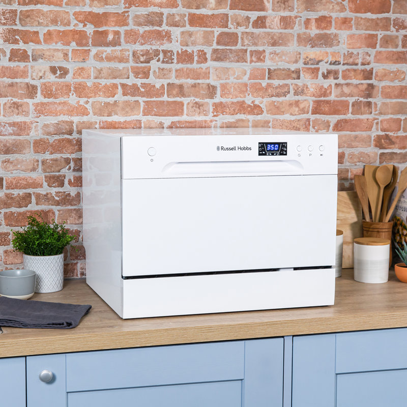 Russell Hobbs RHTTDW6B Freestanding Compact Dishwasher, White