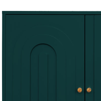 Armoire de rangement Buffet moderne moderne en bois laqué à 4 portes pour le salon, le vestibule, le couloir, le bureau, la cuisine et la salle à manger