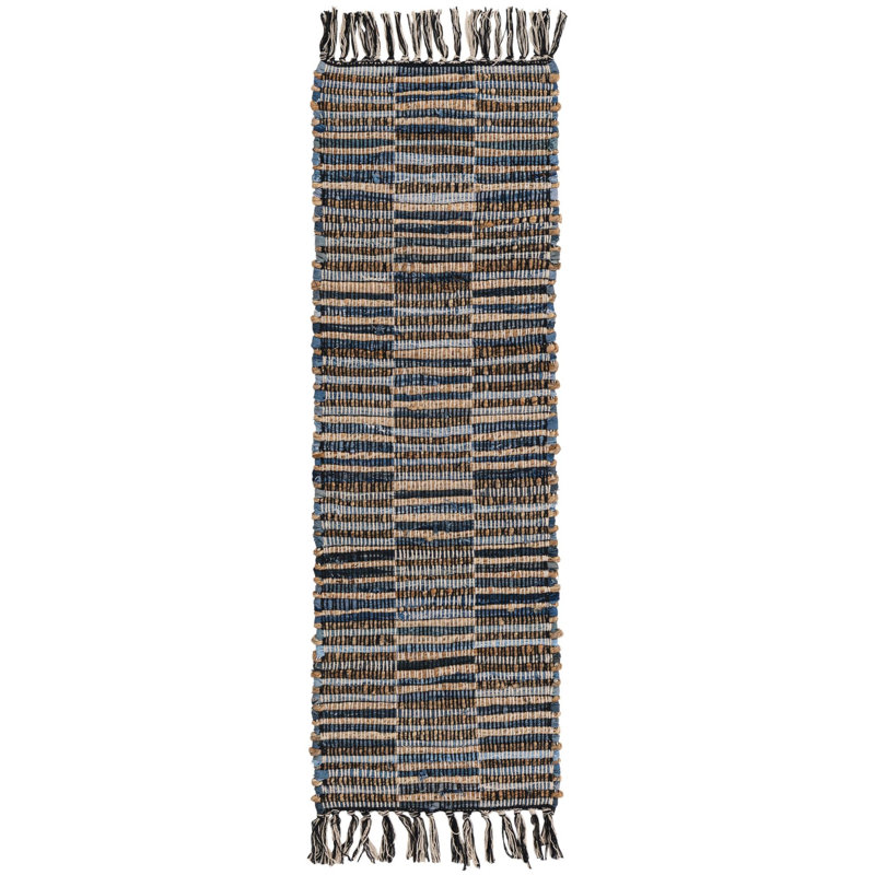 Kenyla Cotton Abstract Indoor Rug, Table Runner 1'2" x 5'1"