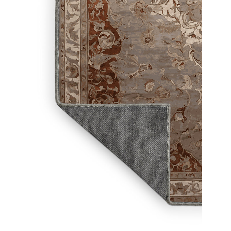 Tapis gris soyeux et moelleux, Rectangle 2 pi x 3 pi