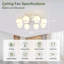 Ventilateur de plafond 16,7 po Kammron-552628122