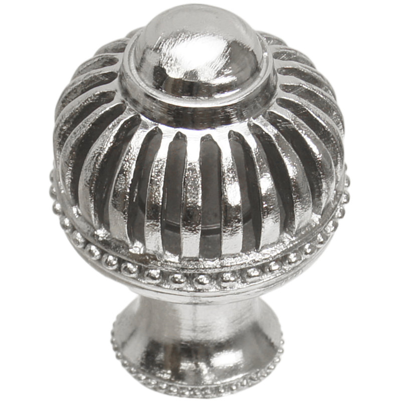 Cricket Cage large round knob with flared footin Soft Gold, Chrome