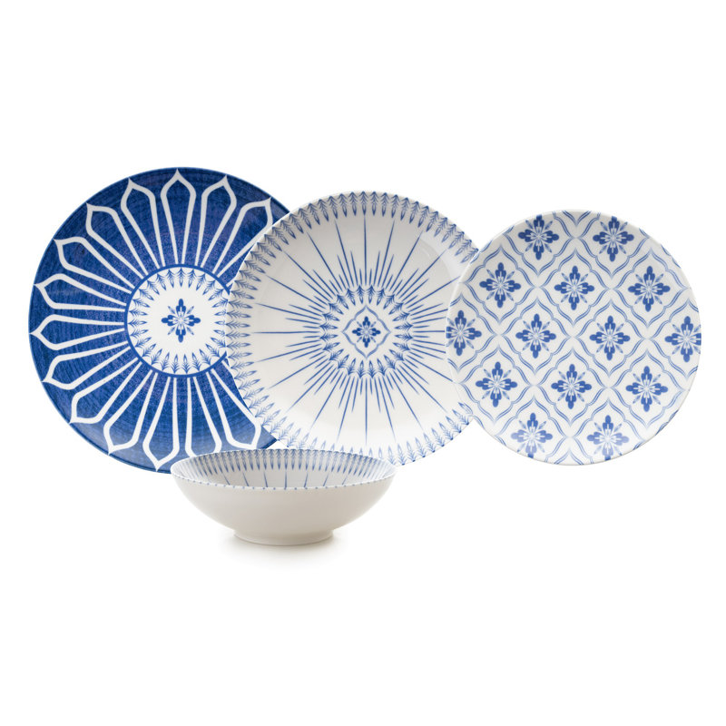 Ashwaq Piece Porcelain Dinnerware Set - Service for 6