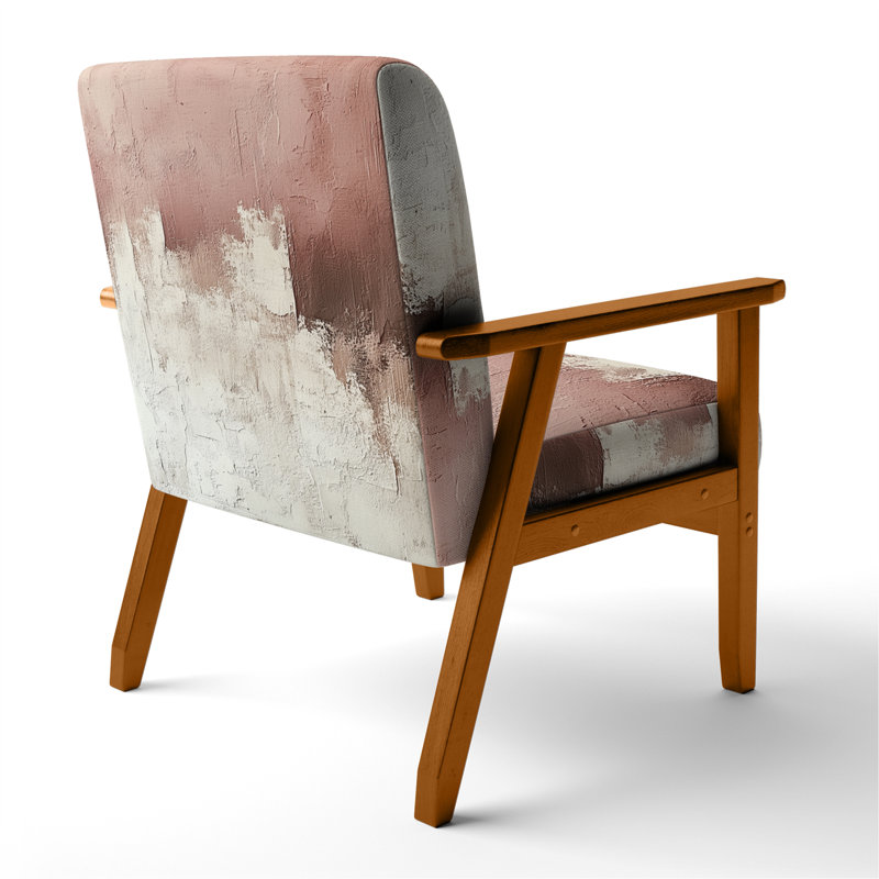 Chaise rembourrée Abstract Modern Shapes, Accoudoirs carrés bruns