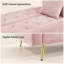 Canapé convertible en velours rose, design rétro 71,03 pouces pour petit salon, chambre à coucher, bureau