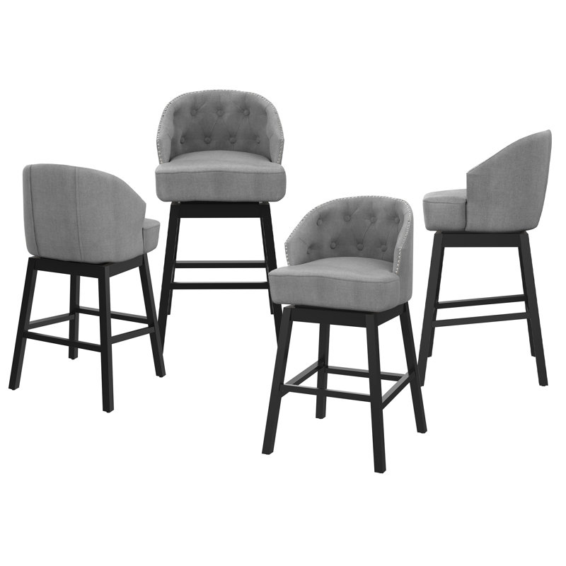 Tabouret de bar et de comptoir pivotant, Gris