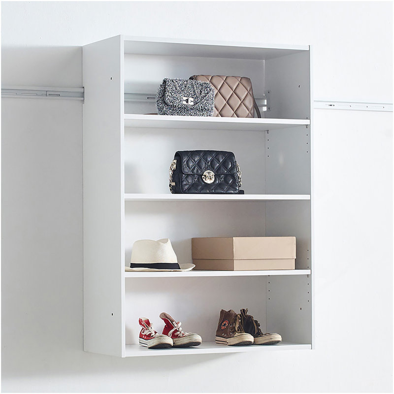 Devi White Wall Mounted Wood Closet System, White