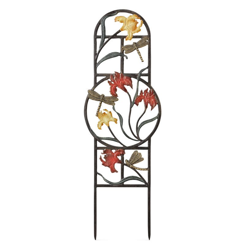 Pinecone and Branch Trellis, Brown/White/Green/Gold