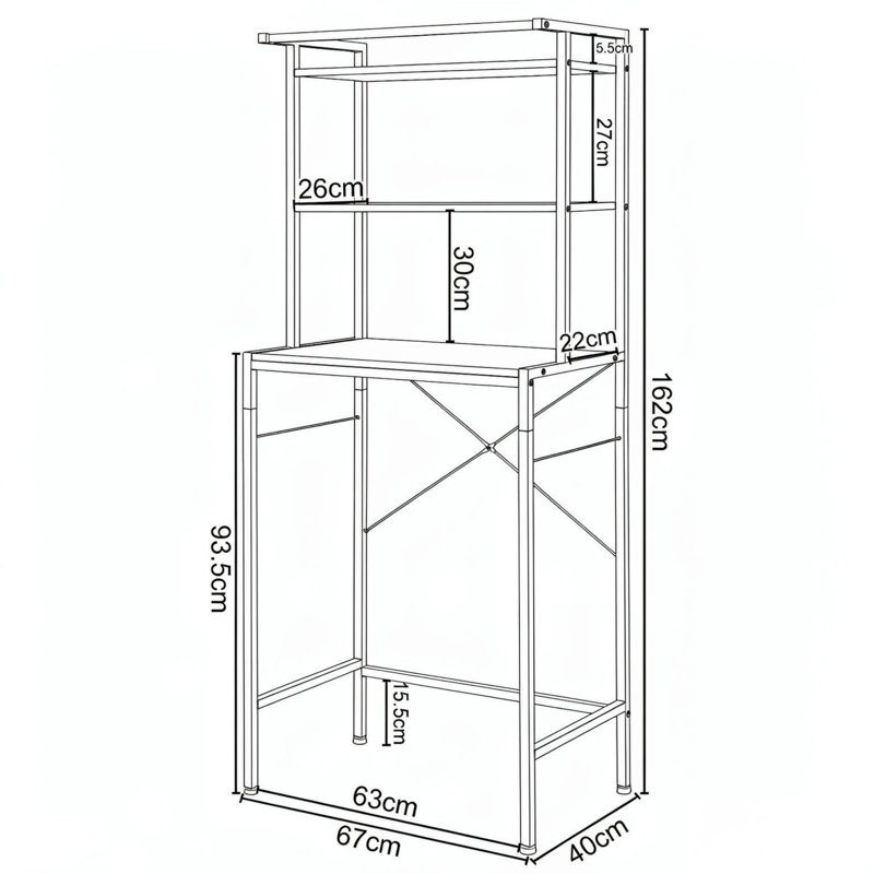 Freestanding Over the Toilet Storage