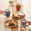 Ensemble de 6 tasses à café bohèmes colorées en céramique de 473 ml (16 oz).