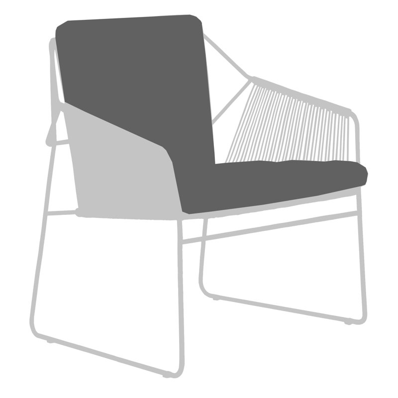 Chaise de patio Sandur, Corde verte / cadre anthracite, Lanterne ardoisée