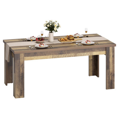 63'' Dining Table For 4-6, Dining Room Table With 1.18" Thickened Tabletop