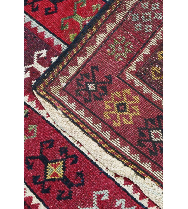 Wool Abstract Area Rug in Red