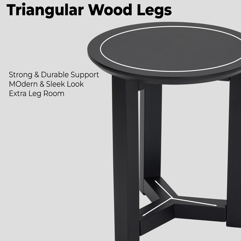 Ensemble de 3 tables gigognes en bois Avanti, tables d'appoint et de bout peu encombrantes, Avanti, Noir