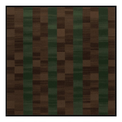 Machine Washable Checkered Brown Area Rug