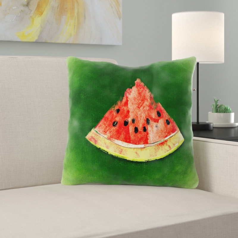 Coussin de pastèque Baileyville, Microsuède, Intérieur