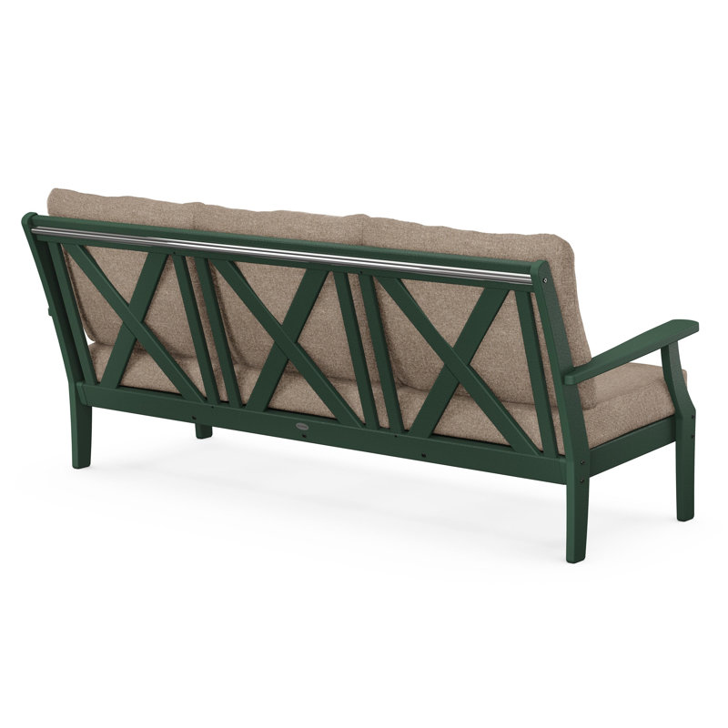 Braxton Deep Seating Sofa, Green, Natural