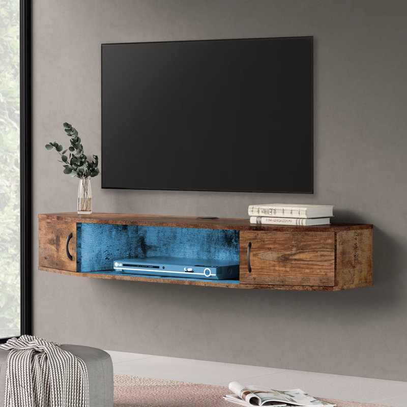Meuble télé pour téléviseur de 60 po ou moins Arbra, Gris pierre / bleu