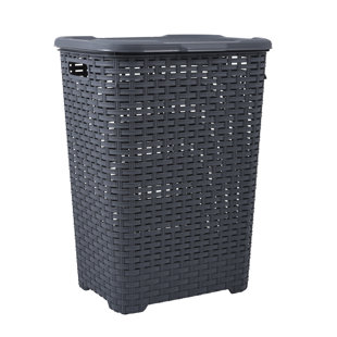 Greenstell Woven Waste Basket with Lid, Handles and 2 Replaceable Line