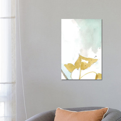 Ginkgo On Dusty Teal III by Jennifer Goldberger - Wrapped Canvas Print
