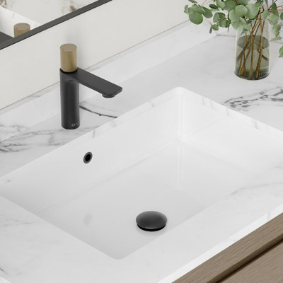 Lavabo de salle de bain rectangulaire encastrable blanc l 24,5 "x P 16,5"