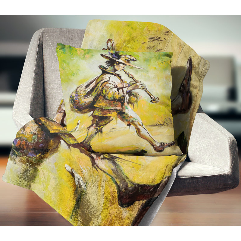 Troubadour de musique avec coussin de tuyau, 16 po x 1 po, Coussin décoratif