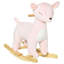 Cheval à bascule en forme de cerf avec des sons réalistes pour enfant 36-72 mois rose Qabo Kids