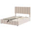 Lit plateforme tapissier beige avec amplement d'espace de rangement