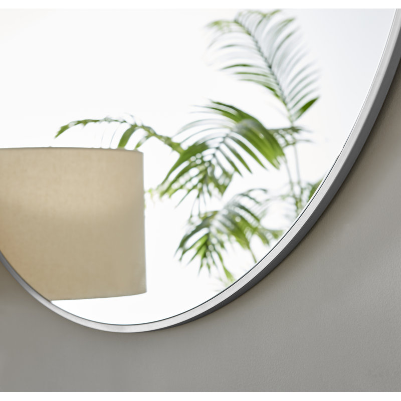 Miroir mural Alcantera, 39,37 po x 39,37 po, Argent