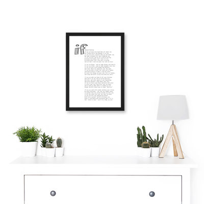 Quote Rudyard Kipling If Poetry Poem - Single Picture Frame Print
