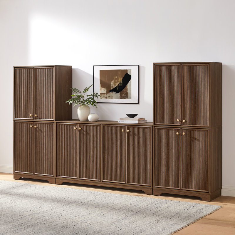 Meuble audio-vidéo 3 pièces Naomi, Bois de noyer