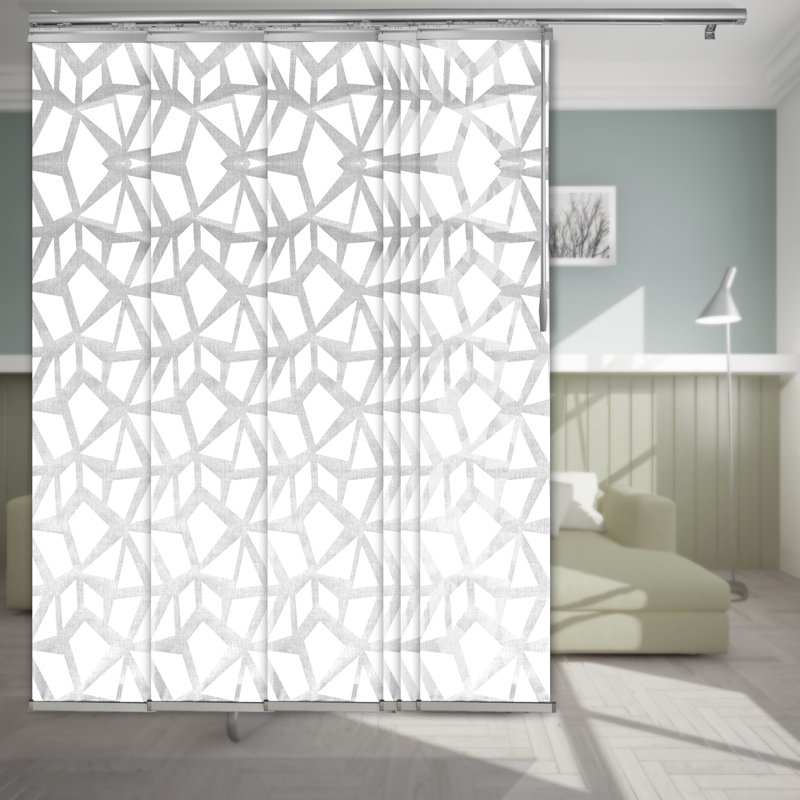 Semi Sheer Vertical Blind, Satin Nickel