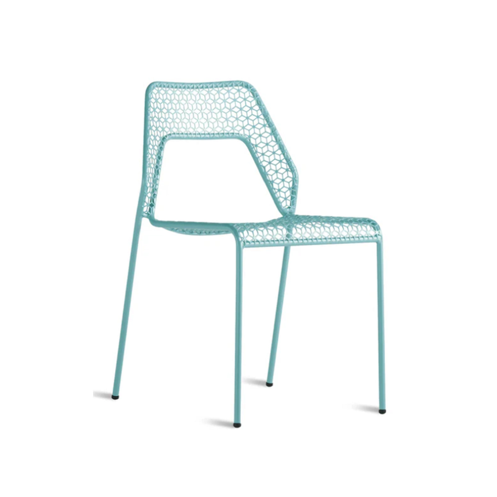 Hot Mesh Premium All-Weather Wicker Outdoor Stacking Dining Side Chair, Aqua
