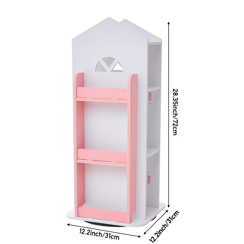 72cm H x 31cm W Floating Shelf Bookcase, White/Pink