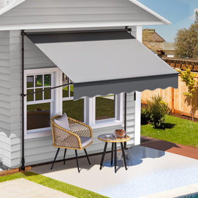 Auvent de terrasse rétractable H 118,1 po Edrosie Inc