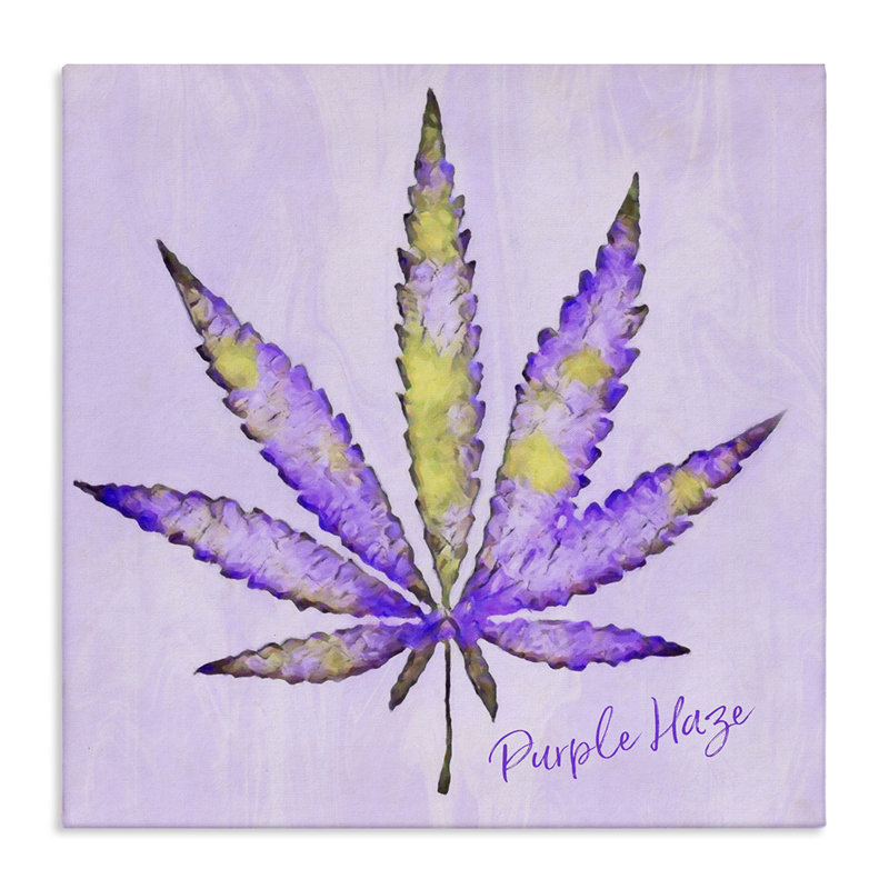 Art mural sur toile "Purple Haze Plant Leaf" par LIH, H 24 po x l 24 po