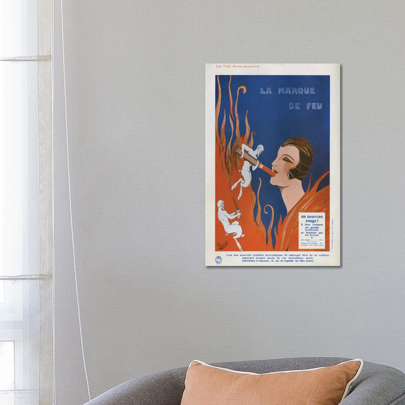 1910s La Marque de Feu Magazine 1 Piece Wall Art on Canvas, 66.04 cm H x 45.72 cm W x 1.91 cm D, Canvas