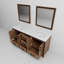 Meuble-lavabo double l 72 po x P 22 po avec plateau blanc et miroirs 30 po Ziva-128094241-46754839