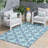 Navy Rectangle Polypropylene Area Rug 5'3" X 7'