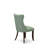 Denison Parson Dining Chairs - Button Tufted Nailhead Willow Green Polyester Fabric Upholstered Chairs, Set of 2, Mahogany-210702701