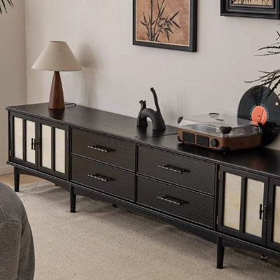 Retro and niche design wooden TV cabinet
